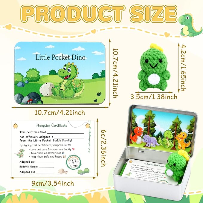 Little Pocket Dino, Cute Dinosaur Desk Companion Gift & Keepsake | Perfect giftable dinosaur companion for birthdays, holidays, and everyday surprise moments.