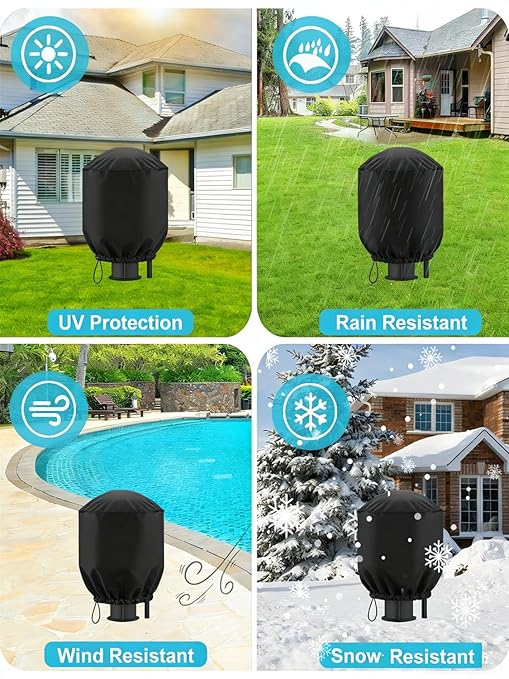 AF-WAN All-Weather Protective Cover for Outdoor Power Stake Timer Power Strip, Waterproof Windproof Dustproof 210T Nylon, Compatible with 6-10 Grounded Outlets