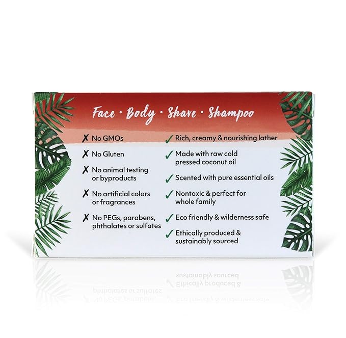 "Coco Fiji Soap Bar for Face and Body Infused With Organic Coconut Oil, Awapuhi Seaberry, Essential Oil, Natural Soap for Moisturizing & Pore Purifying Skin, 7 oz, Pack Of 2 "