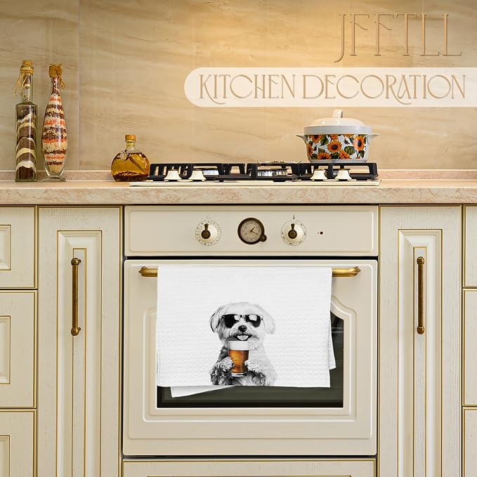 Funny Maltese Beer Kitchen Towels, Maltese Gifts Dish Tea Towels for Kitchen Decor, Bar Towel for Bartender Kitchen, Beer Lover Gift, 16x24 Inch