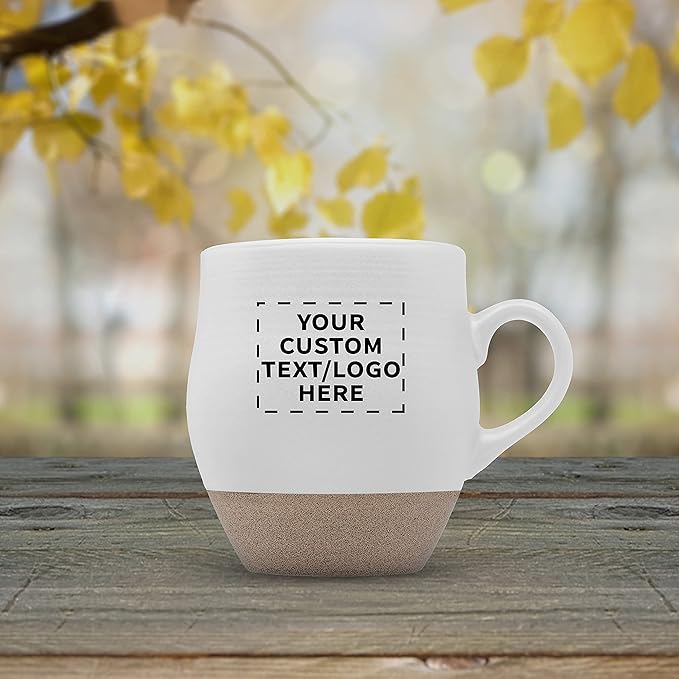 DISCOUNT PROMOS 100 Admiral Ceramic Mugs Set, 16 oz. - Customizable Text, Logo - Stoneware, Drinkware, Coffee, C-handle - White