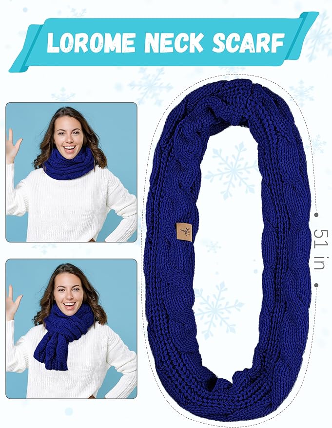 Winter Beanie Hat Scarf Gloves, Warm Fleece Knit Hats Touch Screen Gloves Neck Scarf Set Winter Gifts for Unisex Adult