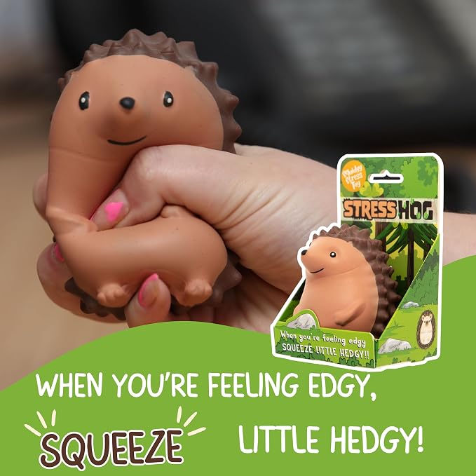 Boxer Gifts Stress Hog Toy - Unique Stress Balls for Adults & Teenagers | Squishy Fidget Toys for Anxiety - Cool Desk Accessories | Cute Hedgehog Gifts & White Elephant for Co-Workers