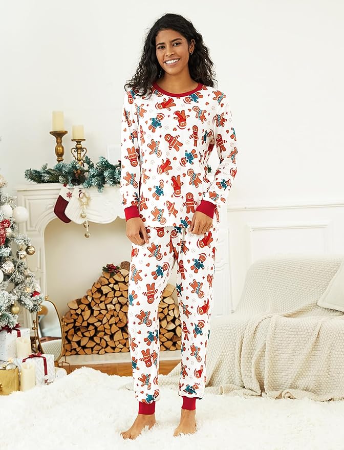 PATPAT Christmas Family Matching Pajama Sets Includes Christmas Socks - Perfect for Family Photos & Holiday Celebrations