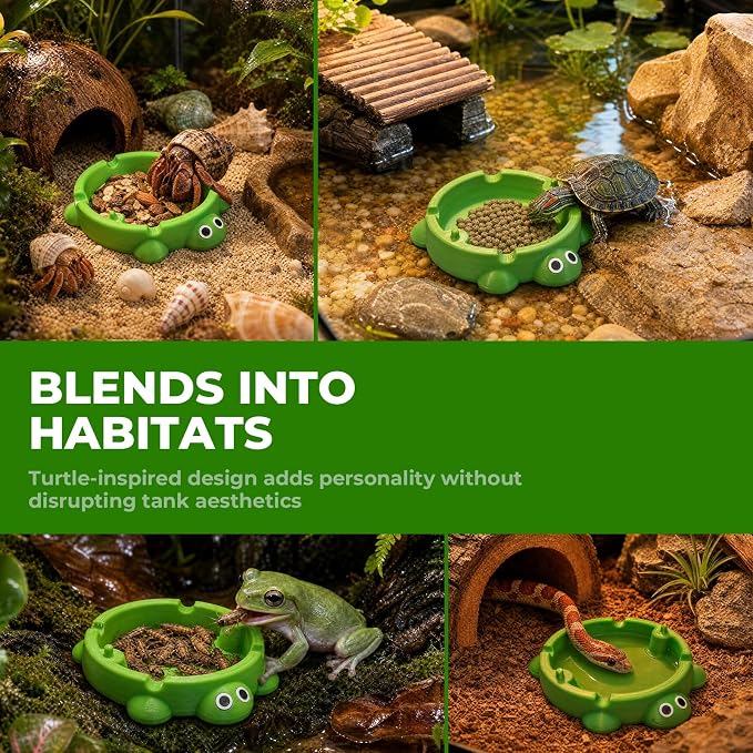 Bearded Dragon Food Bowl Tank Turtle Reptile Dig Box for Feeding Enrichment Terrarium Decor Habitat for Small Animal Reptiles Lizard Turtle Squirrel Ferret (Purple)