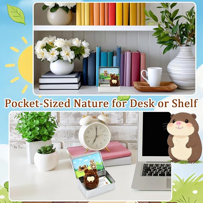Little Pocket Groundhog Cute Collectible Gift Groundhog Day Decor | Cute mini groundhog in a pocket tin, a collectible desk gift inspired by Groundhog Day for friends and coworkers
