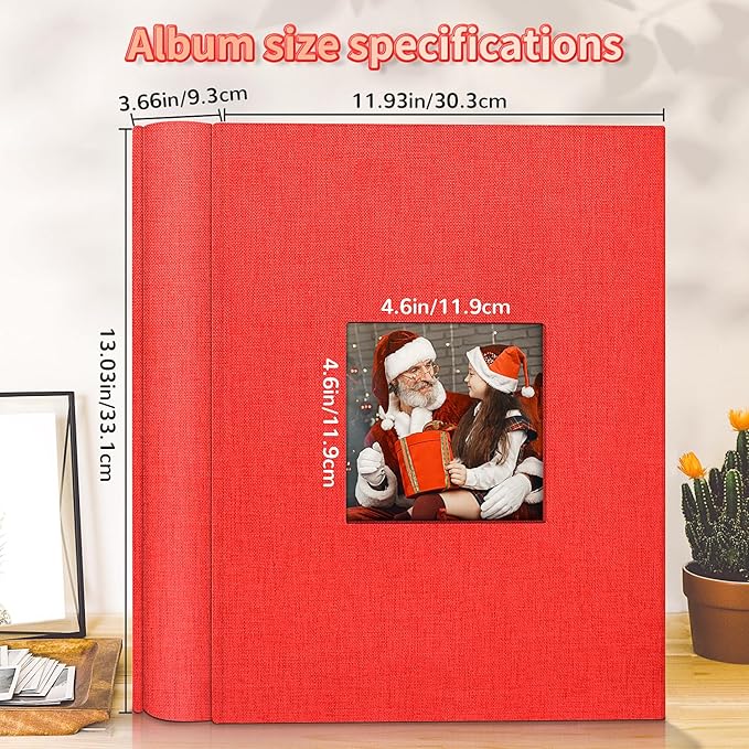 Photo Album 4x6 with 1000 Pockets,Slip-in Picture Albums,Linen Cover Memory Book with Front Window,White Page Vertical Photo Book for Wedding,Family,Anniversare,Baby,Vacation