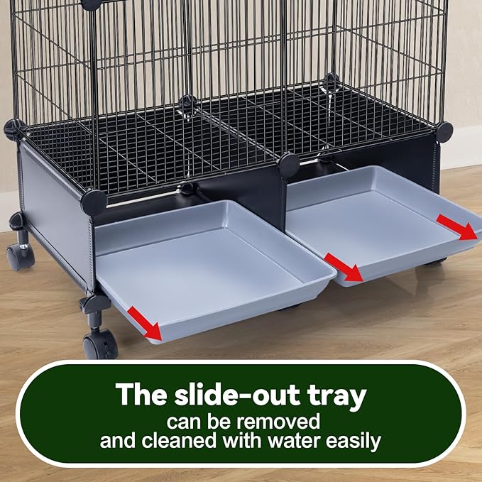 VISCOO Upgraded Encrypted Metal 46-Inch Bird Cage for Parrot Parakeets | Parakeet Cage with Wooden Perches, Slide-Out Tray, Water Bottle&Feeder for Cockatiel,Lovebird,Small Mid-Sized Birds