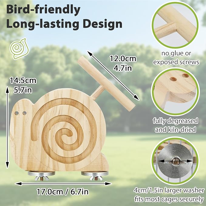 2pcs Bird Foraging Toy with Perch for Novice/Older/Slow-Learning Bird | Kiln-Dried Wood Bird Enrichment Toys for Slow Feeder, Parakeet Puzzle Toy for Cages Reduce Seed Mess, Visible Food Design
