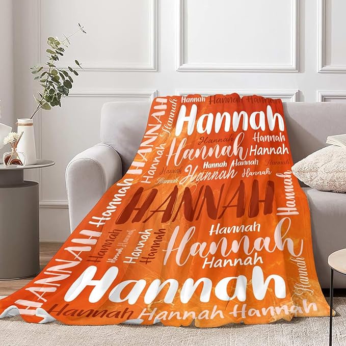 Personalized Custom Baby Blanket with Name for Girls Boys Kids Customized Flannel Blanket for Bed Nursery Room Baby Stroller