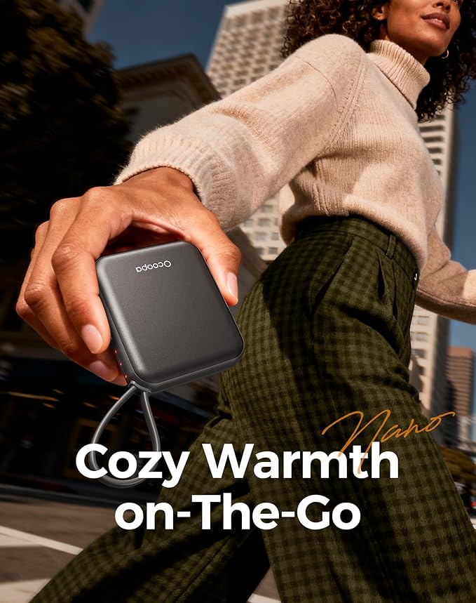 OCOOPA Hand Warmers Rechargeable, Smart Temp Control,100℉ -126℉, UL Safe, 7H*2 Long Battery, Small Palm-Sized Slim Fits Gloves, Purse, Camping, Travel, Cold Hands Gifts Women,UT5 Nano