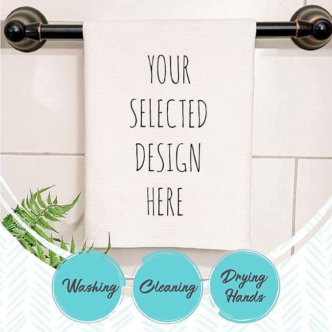 Moonlight Makers, Personalized Family Name, Custom Design, Soft Waffle Weave Hand Towel, 100% Pure White Cotton, Bathroom/Kitchen Decor, Funny Gift Idea