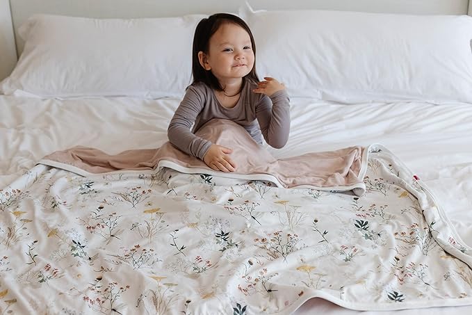 Pobibaby Premium Baby Blanket, Soft Stretchy Quilt for Babies, Toddlers, Kids (Wildflower)