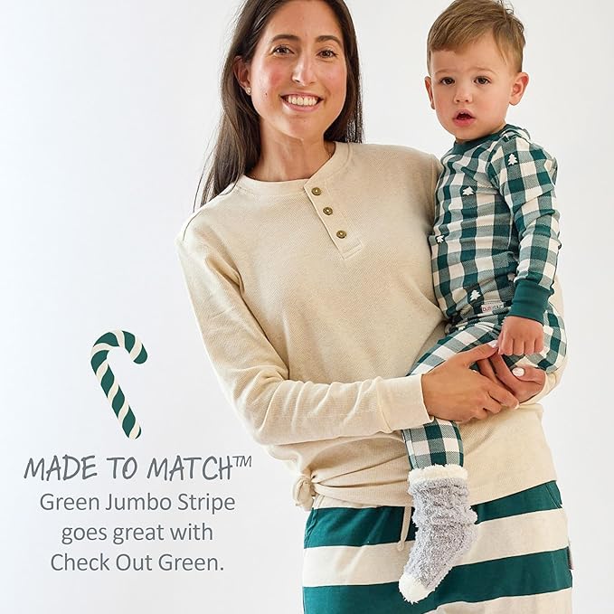 JAMIE Matching Family Jammies Holiday Pajamas 100% Organic Cotton PJs Adults, Kids, Toddlers, Baby, Pets