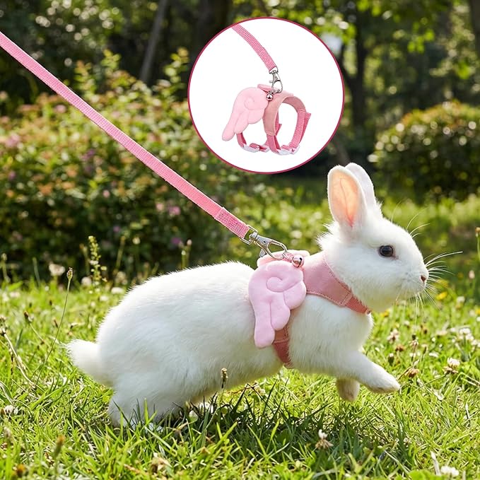 Ferret Harness and Leash Set Small Animals Vest Harness Soft-Harness Leash Vest Set with Bell Guinea Pig Clothes for Baby Ferret Rats Hamster Teacup Chihuahua Mouse Small Pet