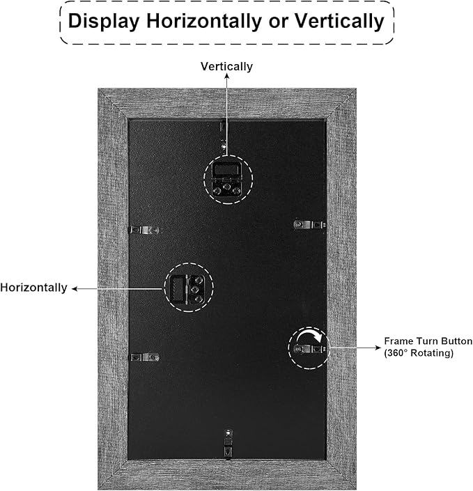 8x14 Picture Frame Display 3 opening 4X6 Picture Frame Collage,Multi Photo Frame with Mat,Plexiglass,Wall Hanging Decor,Grey Wood Grain