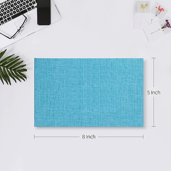 Mublalbum Small Photo Album 4x6 100 Photos Linen Cover Picture Book with Horizontal Pockets for Family Wedding Baby and Anniversary (Blue)