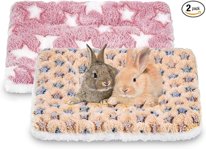 YedsIntu 2 Pcs Guinea Pig Bed, Washable Rabbit Bunny Bed Mat Warm Small Animal Bed Pad Guinea Pig Pillow Pet Bed Mat for Chinchilla Hedgehog Ferret (13.7" x 10.6")
