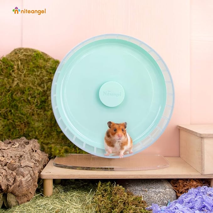 Niteangel Super-Silent Hamster Exercise Wheels: Quiet 11 inch Running Wheel | Can 11.6-15.4" Adjustable Height - No Bend Back Spinner Running for Dwarf Syrian Hamster Gerbils Mice Or Other Small Animal