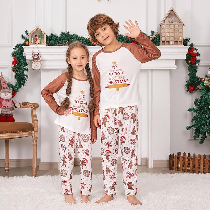PYAEAS Matching Family Pajamas Sets Christmas PJ's Jammies Holiday Sleepwear Loungewear for Adult Women Men Xmas Outfits