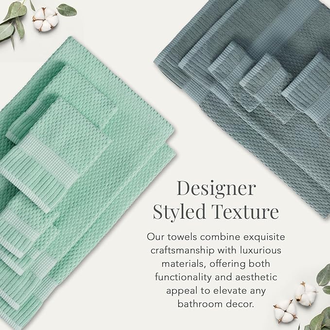 NY Loft 100% Cotton Hand Towel 6 Pack Hand Towel Set | Super Soft & Absorbent Quick-Dry Hand Towels 16" x 28" |Textured and Durable Cotton | Trinity Collection (6 Pack Hand Towel, Clay)