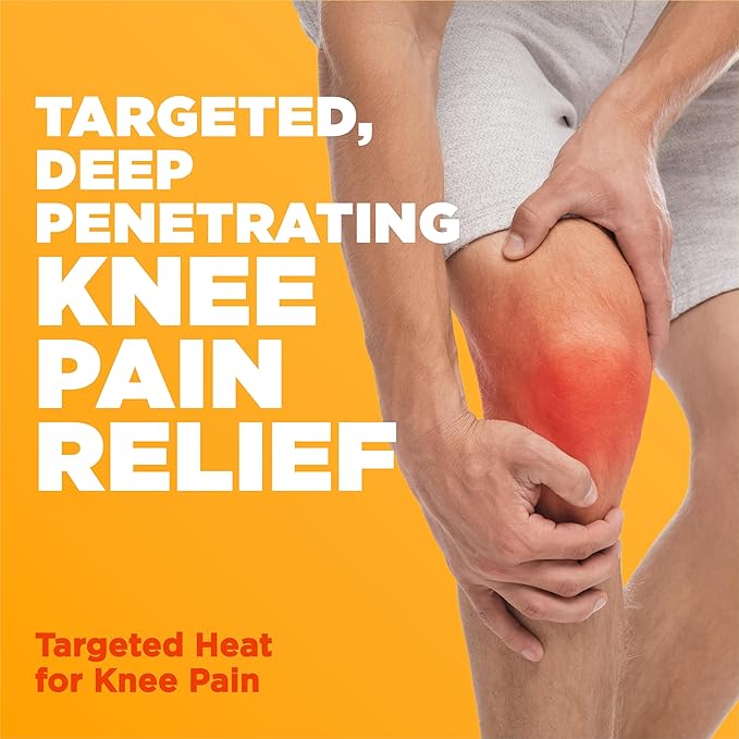 ThermaCare Knee HeatWraps - Targeted Knee Pain Relief with 8-Hour Therapeutic Heat - Flexible, Discreet, Drug-Free Portable Heat Therapy (2-Count)