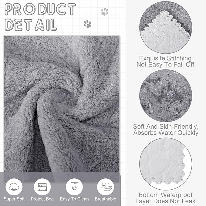 VitalCozy 10 Pcs Guinea Pig Cage Liners Washable Rat Bedding for Guinea Pigs Controlling Absorbent Waterproof Pee Pads Blanket for Rabbits Hamster Small Animal Chinchilla (Wheat,12x12 Inch,Gray)