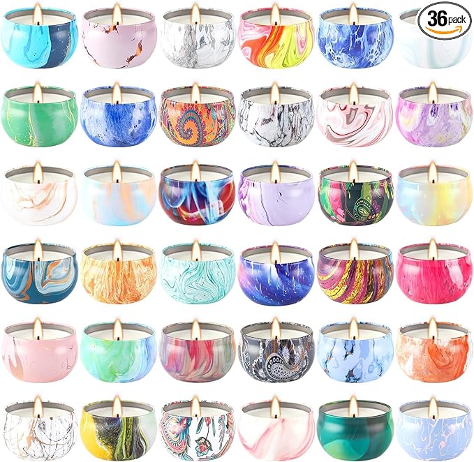 36 Pack Scented Candles Set for Home, Relaxing Stress Relief, Aromatherapy - Natural Soy Wax and Fragrance - Gifts for Women, Mom, Best Friend, Wife, Birthday