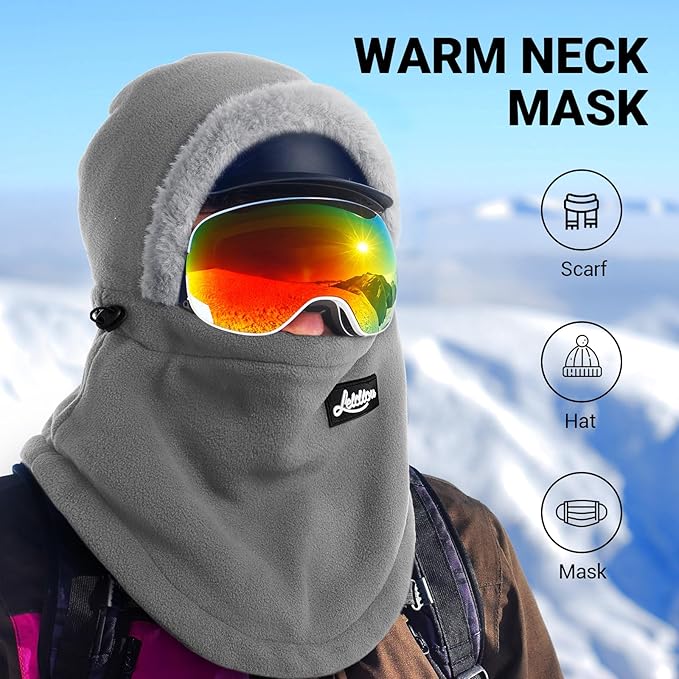 Balaclava Ski Mask for Women Winter Fleece Windproof Face Mask Neck Warmer Scarf Helmet Hood Outdoor