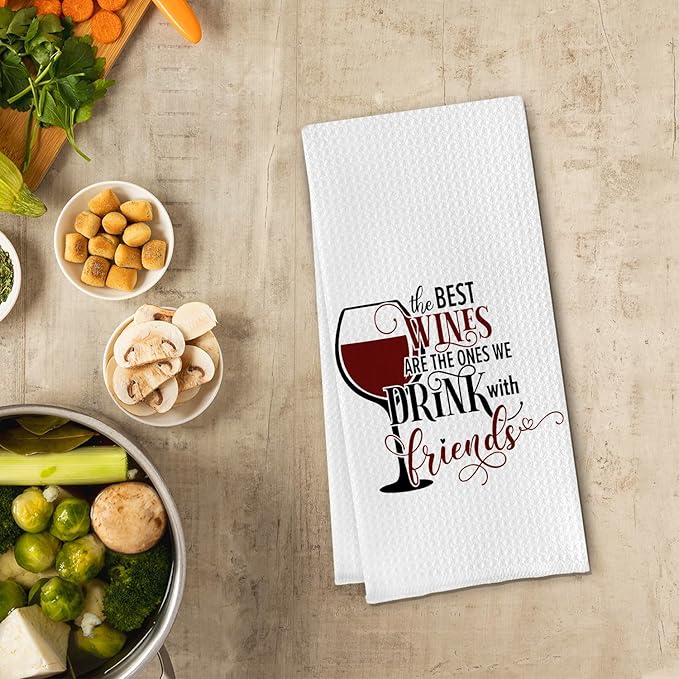 Wine Kitchen Towels,Wine Hand Towels,Wine Dish Towels,Wine Lovers Gifts for Women, for Women,Wine Tea Towels for Kitchen Bathroom Decor 16 X 24