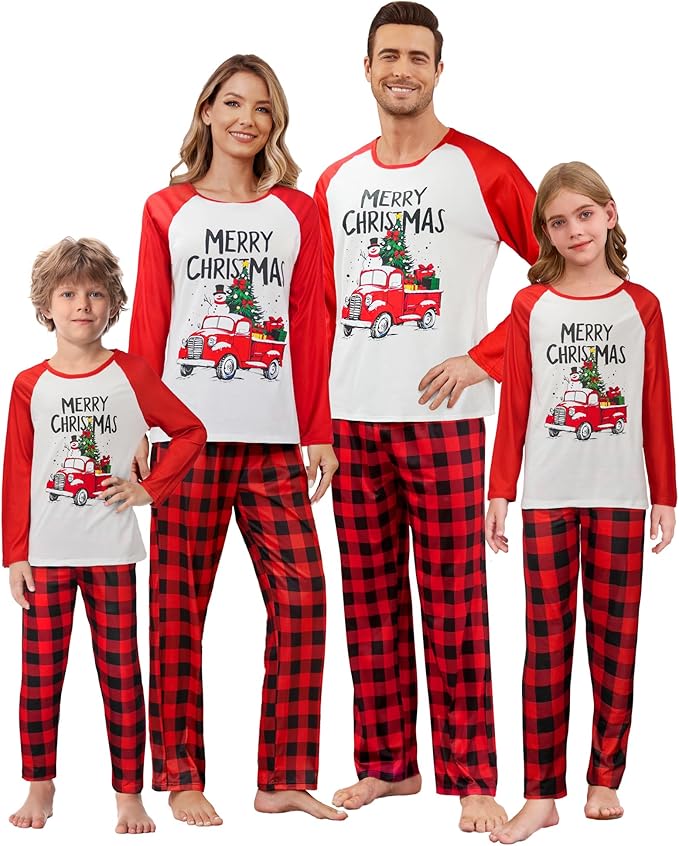 YIJIU Christmas Pajamas Cute Deer Print Long Sleeve Totem PJS Set