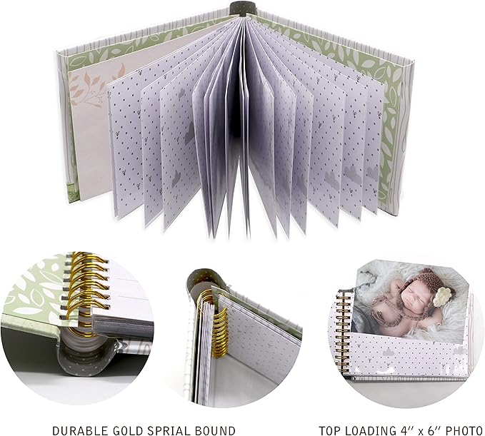 Holoary You Are So Loved Little One Grandma's Brag Book, Small Baby Photo Album 4” x 6” 32 Photos, Woodland Animals Design
