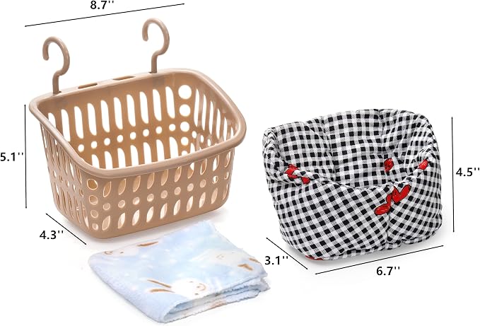 DEAYOU 2 Pack Rat Hammock for Cage, Chew Proof Small Animal Hanging Basket Bed with Hooks, Chinchilla Hideout Ferret Cage Accessories for Guinea Pig, Hamster, Sugar Glider, Hedgehog
