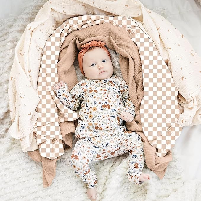 Konssy 3 Pack Muslin Swaddle Blankets for Unisex, Newborn Receiving Blanket, Large 47 x 47 inches, Soft Breathable Muslin Baby Swaddles for Boys & Girls