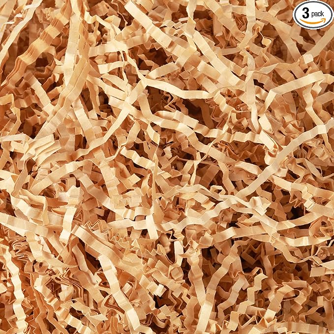 2LB Brown Crinkle Cut Paper Shred Filler Shredded Paper for Gift Box for Graduation Wedding Christmas Birthday Wrapping Boxes Bags