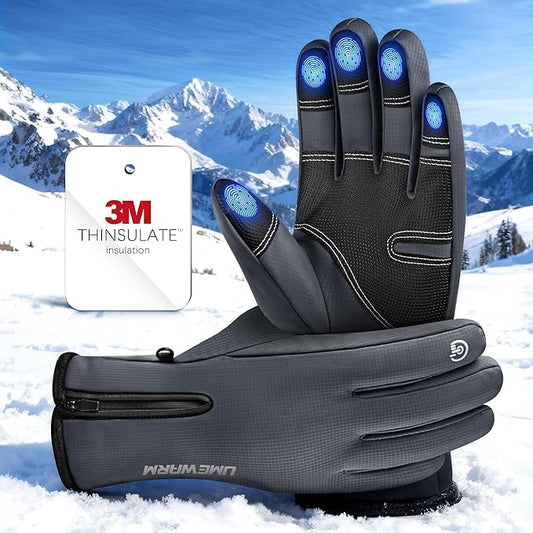 Winter Gloves Men Women Made with 3M Insulation, -20°F GEANI-TEX™ Waterproof Ski Gloves for Cold Weather, 5-Layer Thermal Snow Gloves, 10 Touchscreen Fingers Snowboard gloves for Cycling, Hiking