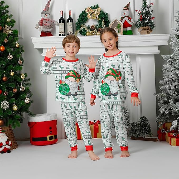 ANGELGGH Matching Christmas Pajamas for Family, Cute Vacation PJs Sets for Couples/Women/Men, Xmas 2 Piece Jammies Sleepwear