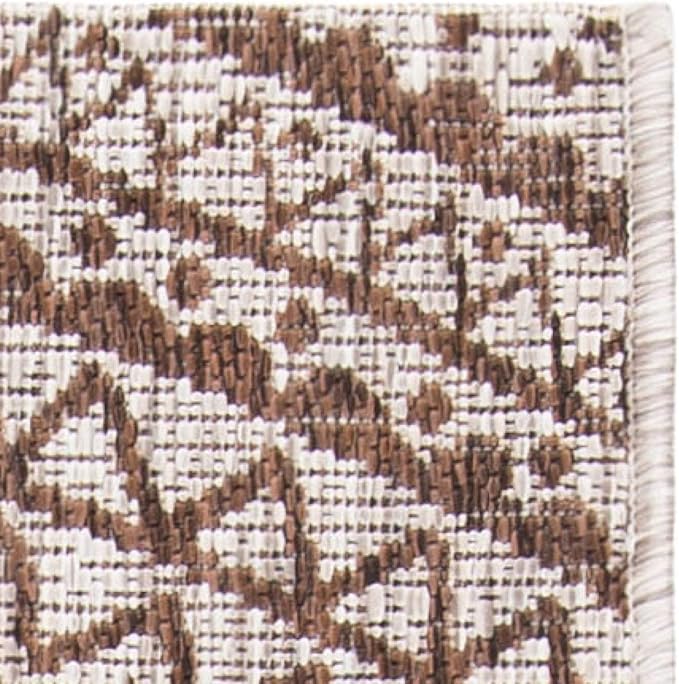 SAFAVIEH Washable Rug Outdoor Courtyard Collection - 2'3" x 8' Runner, Light Beige & Light Brown, Non-Shedding & Easy Cleaning, Ideal for Patio, Entryway, Mudroom, Hallway, Kitchen (CY8734-36312)