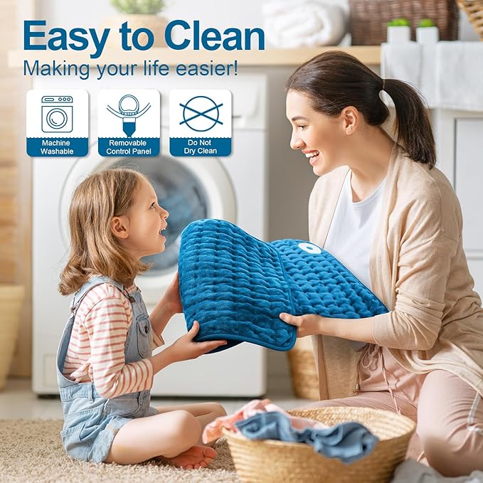 Heating Pad for Back, Electric Heating Pads for Cramps/Abdomen/Waist/Shoulder with 6 Heat Settings and Auto-Off, Moist/Dry Heat pad, Christmas Gifts for Women Men Mom Dad, 16" x 24"