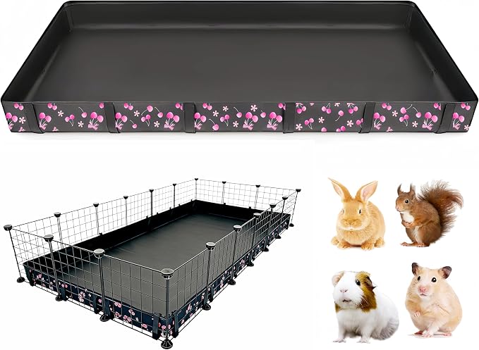 DZWLKJ Waterproof Guinea Pig Cage Liner,Washable Tarp Bottom Base,Cherry Graphic,36"x72", Reusable for Rabbit, Chinchilla, Hedgehog, Ferret & Other Small Animals.
