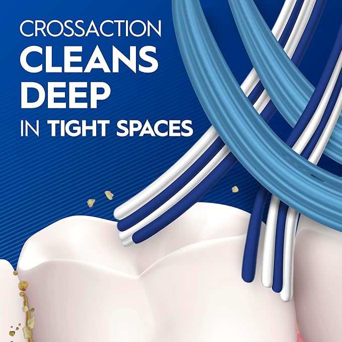 Oral-B Pro Health CrossAction Plaque Removal toothbrushes, 6 Count Toothbrush Soft, Deep Reach in Tight Spaces, Tongue Scraper Tooth Brush, Plaque Fighter, Gentle on Teeth, Gum stimulators