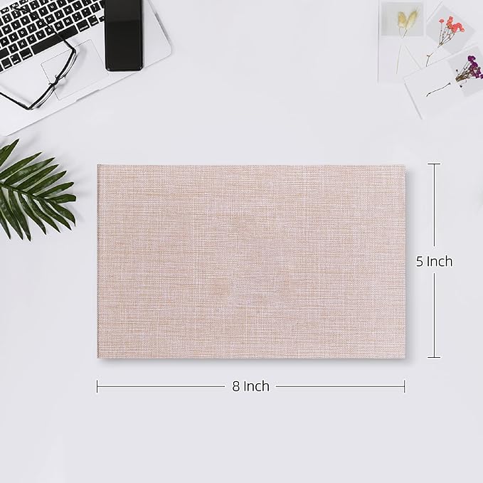 Mublalbum Small Photo Album 4x6 100 Photos Linen Cover Picture Book with Horizontal Pockets for Family Wedding Baby and Anniversary (Beige)