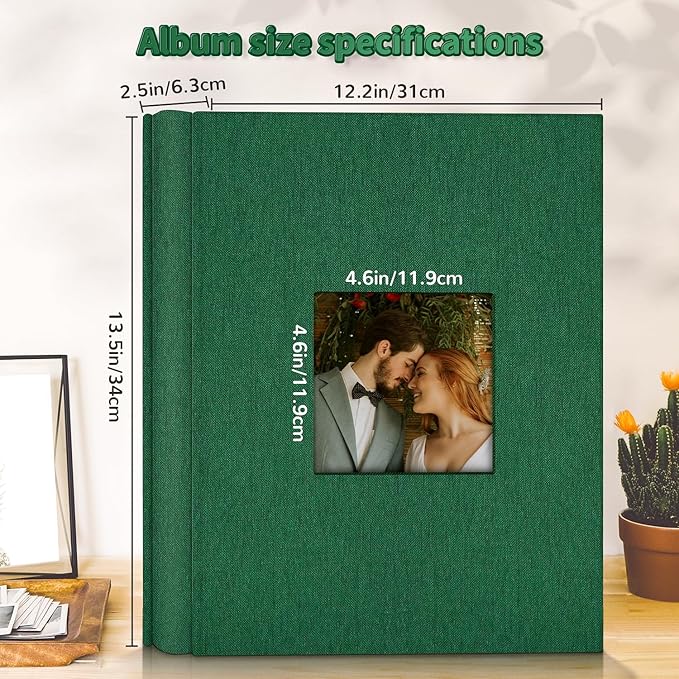 Photo Album 4x6 with 600 Pockets,Slip-in Picture Albums,Linen Cover Memory Book with Front Window,White Page Vertical Photo Book for Wedding,Family,Anniversare,Baby,Vacation
