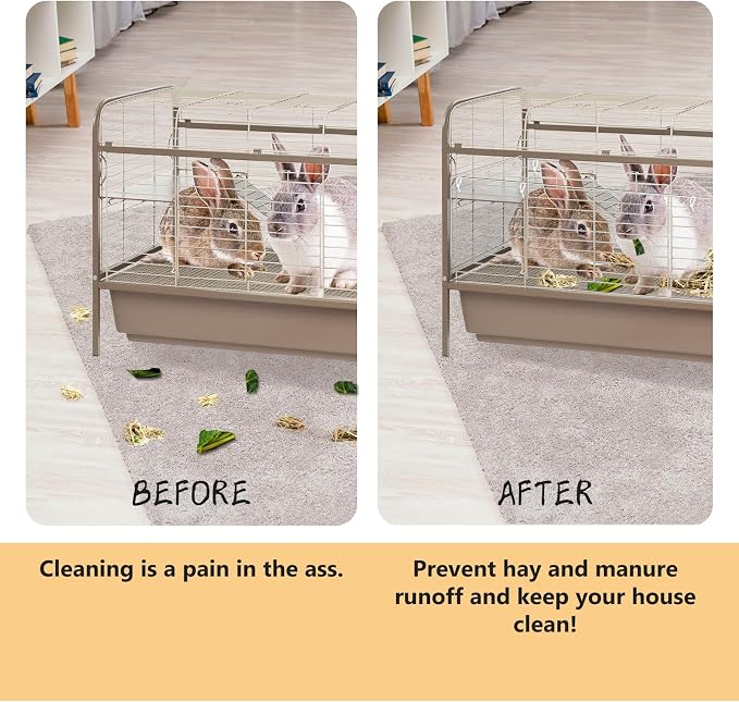 UNIFAMILY 10 Pcs Pet Cage Edge Liner Clear Urine Guard Side Lining, 14" x 4.5" Anti-Urine Splash Sheet for Ferret Rabbits Urine Guard Sheet Rat Critter Nation Cage Liner, Guinea Pig Cage Liners
