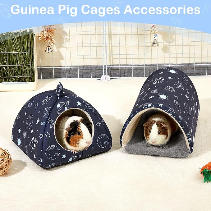 Bienbee Guinea Pig Hideout, 2 Piece Washable Set for Small Animals Small | Guinea Pig Bed With Soft Plush, Resilient Padding, and Easy Machine Washing for Resting Hiding and Tunnel Playing
