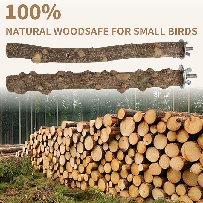 Kintor Bird Perch Set,7pcs Natural Wood Stand for Parakeet Cockatiel Conure | Natural Prickly Ash Wood,Bird Platform Branch Fork Stand,Bird perch Cage Accessories for small medium Parrot Lovebird Budgie
