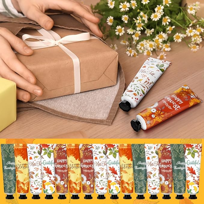 60 Pcs Thanksgiving Fall Hand Lotion Gifts Bulk for Women Maple Leaves Hand Cream 30ml Natural Botanical Fragrance Mini Lotion for Chapped Hands Travel Thanksgiving Autumn Party Supplies