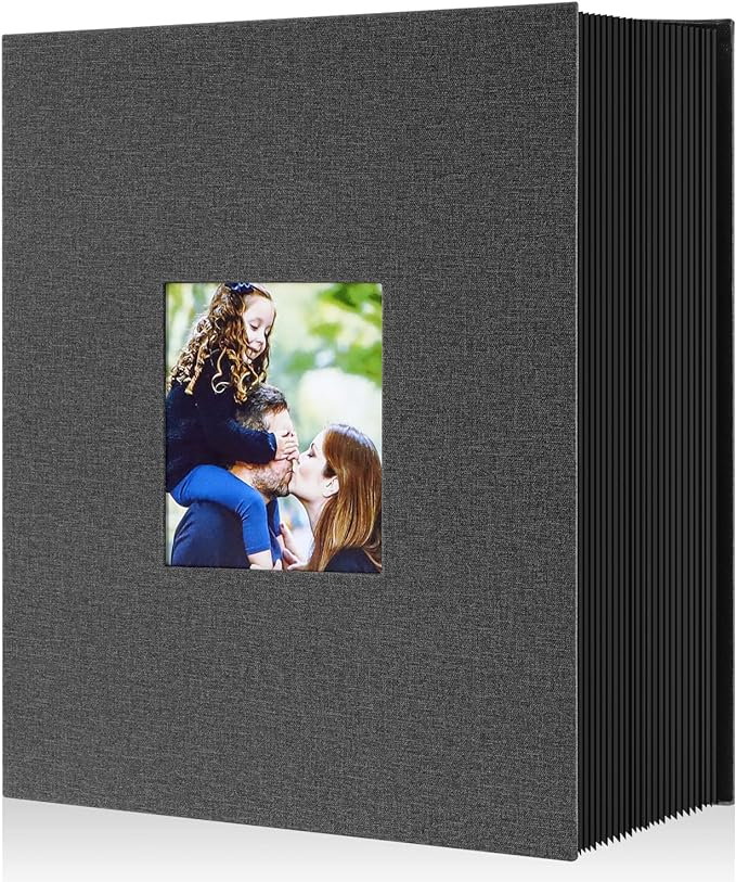 Ywlake Photo Album 4x6 1000 Vertical Pockets, Extra Large Capacity Linen Cover Picture Albums Holds 1000 Vertical Photos Only Black