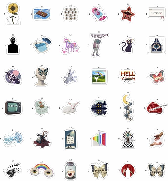 100Pcs Weirdcore Stickers, Weird Stickers for Adults -Weirdcore Stuff, Decor -Psychedelic Decals Waterproof - Gift for Women & Men