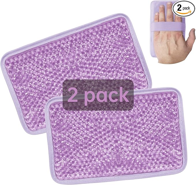 Gel Ice Pack Ice Bag with Strap-Reusable Hot & Cold Pack Compress Therapy for Pain, Swelling,Injuries of Knee, Shoulder, Foot, Back, Ankle, Neck, Hip, Elbow, Wisdom Tooth(2Pack,Purple)